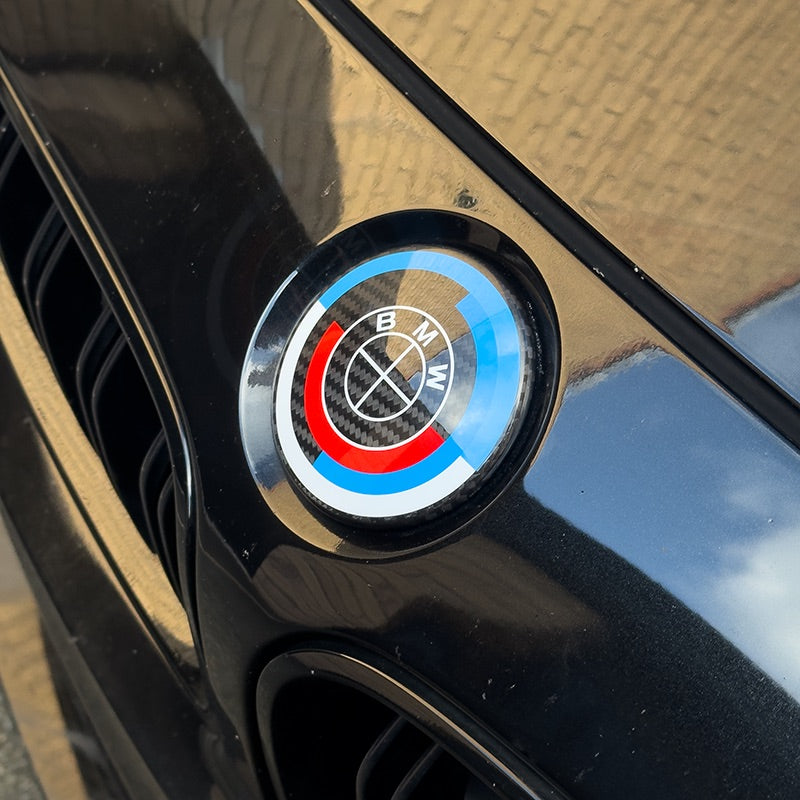 BMW 3 Series (E46) 50th Anniversary Style Carbon Fibre Front Emblem (82MM)