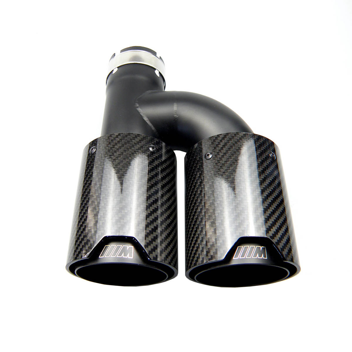 Embouts d'échappement en fibre de carbone en forme de H de style M Performance noir double BMW