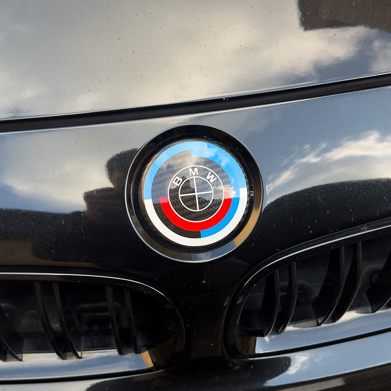 BMW 5 Series (E60/E61) 50th Anniversary Style Carbon Fibre Front Emblem (82MM)