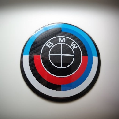 BMW 50th Anniversary Style Carbon Fibre Wheel Centre Caps (68MM)