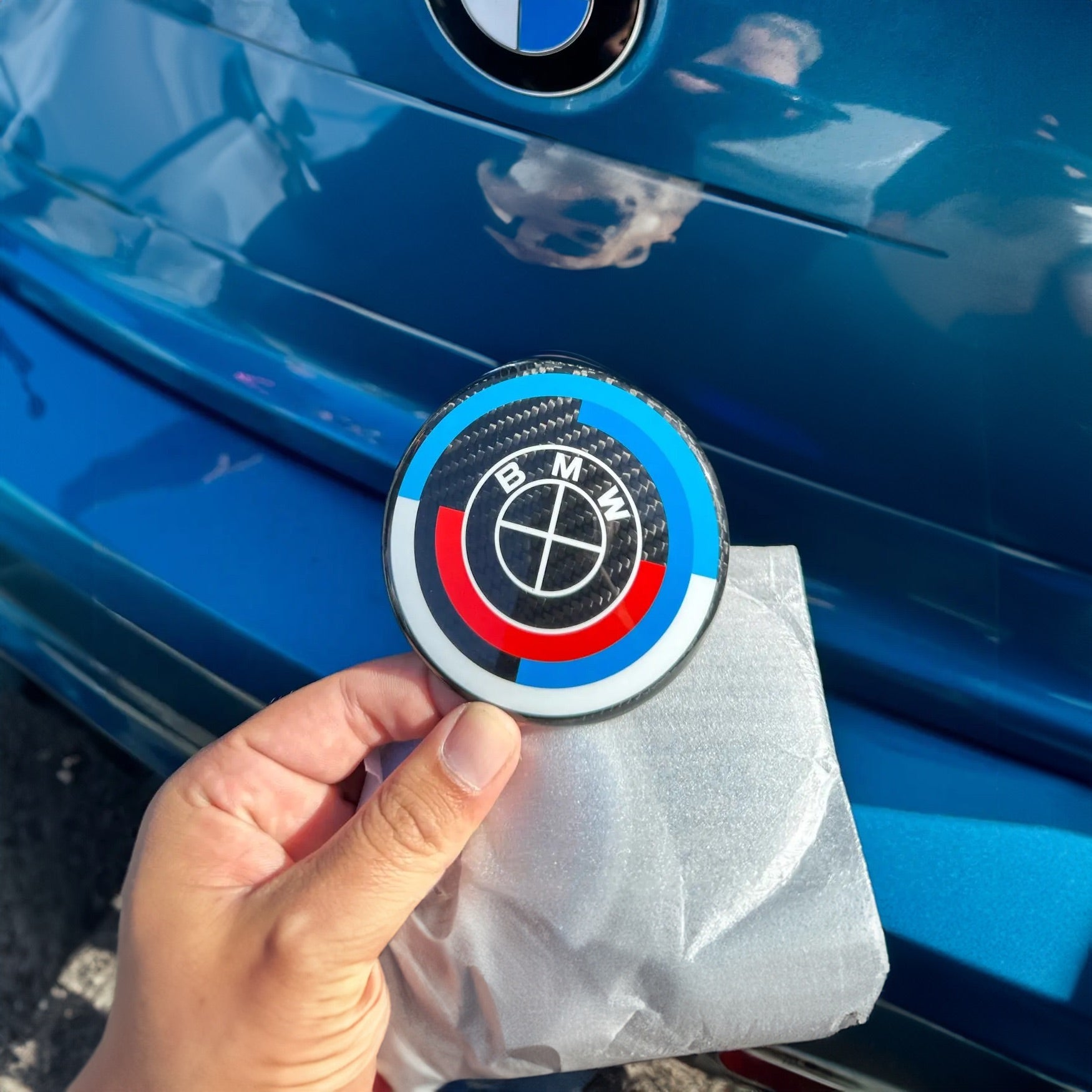 BMW X5 (E70) 50th Anniversary Style Carbon Fibre Front Emblem (82MM)