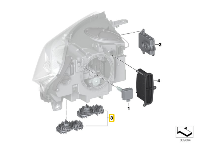 BMW X6M (F86) CSL Yellow DRL Headlight Module Replacements (Xenon Headlight)