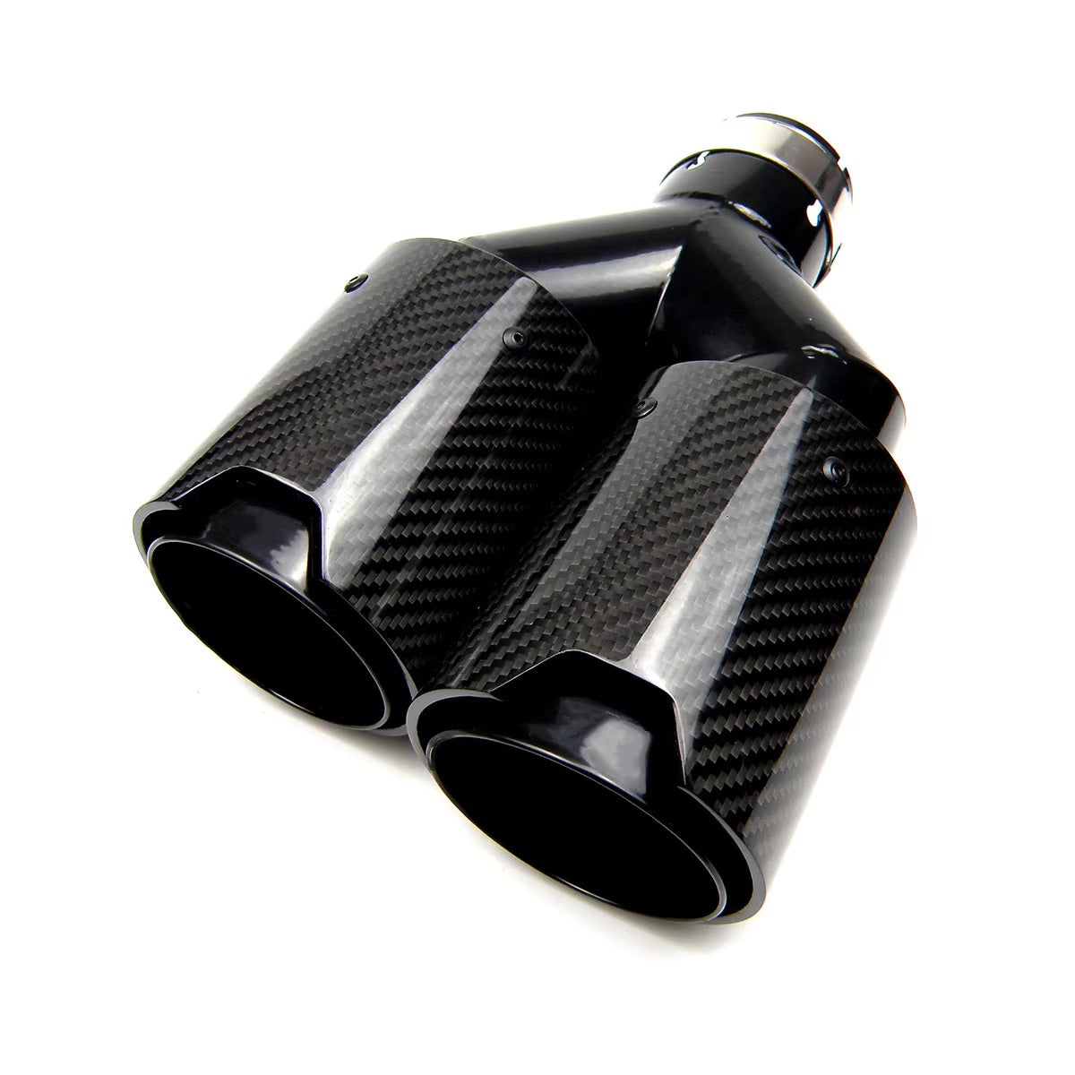 Replacement - BMW M Performance Style Carbon Fibre Dual Black Exhaust Tip (Single)