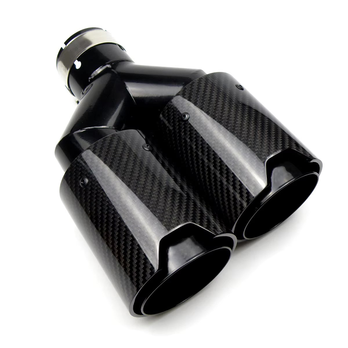 Replacement - BMW M Performance Style Carbon Fibre Dual Black Exhaust Tip (Single)