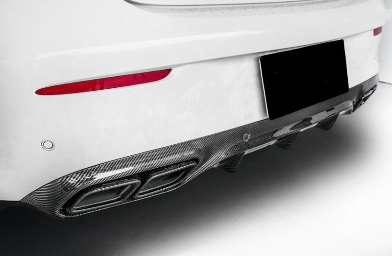 Mercedes C-Class/C43/C63 Future Design Inspired Carbon Fibre Rear Bumper Diffuser - Manufactured from 2*2 Carbon Fibre Weave with FRP producing a stunning product that is robust and durable for a long term replacement diffuser for your C-Class or C63 Coupe Model. This product adds depth and texture to the C-Class Coupe Mercedes Models. 