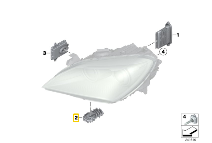 BMW 6 Series (F06/F12/F13) CSL Yellow DRL Headlight Module Replacements (Xenon Headlight)