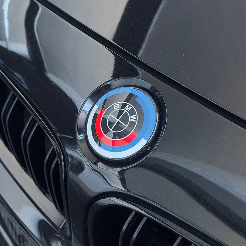 BMW 2 Series (F22/F23) 50th Anniversary Style Carbon Fibre Front Emblem (82MM) - Twenty Two Tuning Emblems and Badges