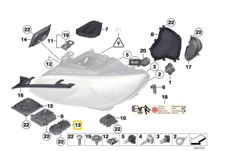 BMW 3 Series LCI (E92/E93) CSL Yellow DRL Headlight Module Replacements (Xenon Headlight) - EXL Design DRLs