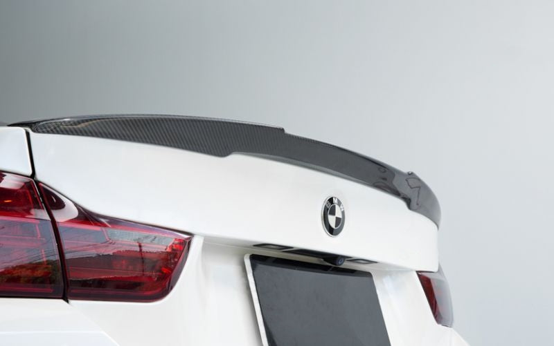 BMW 4 Series and M4 M Performance Style - Vorsteiner Style - M4 Style Carbon Fibre Rear Spoiler - For the F32/F33/F36/F82/F83 BMW Models Has to be the best-looking lip spoiler available for the 4 Series models to date. This stunning spoiler sits on the edge of the trunk lid and wraps over onto both faces vertical and horizontal creating the best fitment and looks at all angles. 
