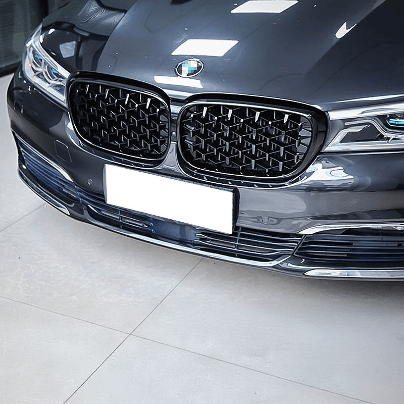 BMW 7 Series G11/G12 Pre-Facelift Gloss Black Diamond Style Front Grilles - Twenty Two Tuning Front Grille