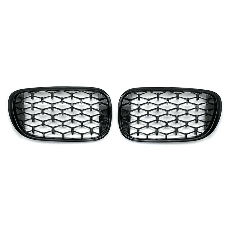 BMW 7 Series G11/G12 Pre-Facelift Gloss Black Diamond Style Front Grilles - Twenty Two Tuning Front Grille