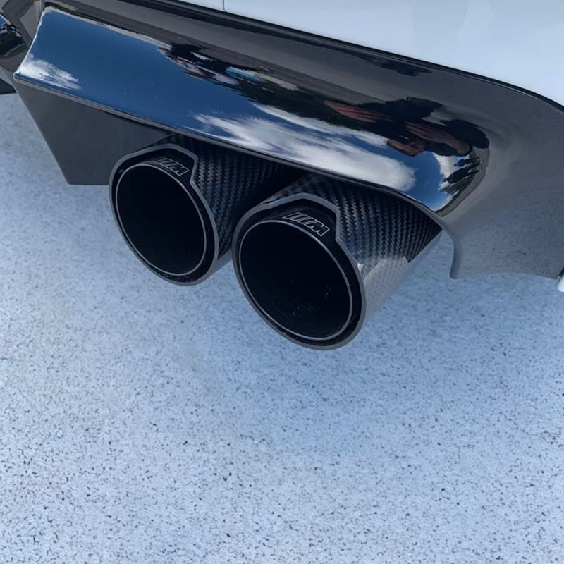 BMW Dual Black M Performance Style Carbon Fibre Exhaust Tips