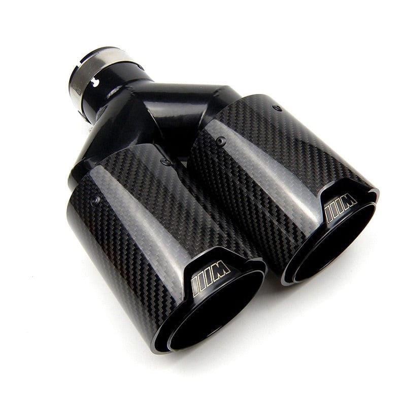 BMW Dual M Performance Style Black Carbon Fibre Exhaust Tips - Twenty Two Tuning Exhaust Tips