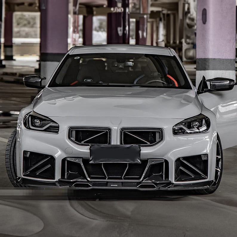 BMW M2 (G87) Garniture centrale de pare-chocs avant en fibre de carbone de style SOOQOO