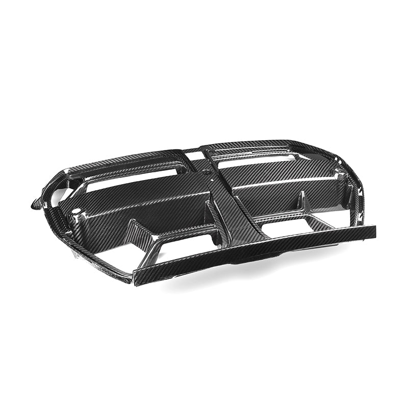 BMW G80/G82/G83 M3/M4 CSL Style Carbon Fibre Replacement Dry Carbon Front Grille  - Manufactured from 100% Carbon Fibre to be a perfect fit for the G80/G82/G83 M3/M4 Models. Taking inspiration from the BMW CSL Styling. transform the entire front end of your G80/G82/G83 M3/M4 BMW with this complete replacement front Grille. For both the ACC and Non ACC Models.