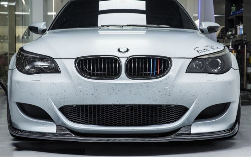 1726 - Front lip spoiler sword front black glossy fits BMW M5 E60