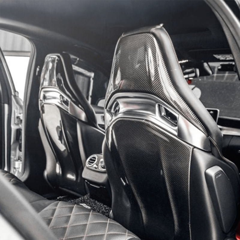 Mercedes Benz A45 (W176) AMG Performance Style Carbon Fibre Seat Back Covers - Twenty Two Tuning Interior Parts & Accessories