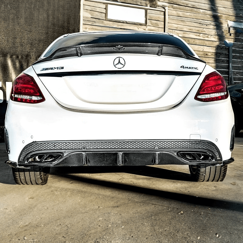 Mercedes Benz C-Class/C43 (W205) Future Design Style Carbon Fibre Rear Canards - Twenty Two Tuning Rear Canards