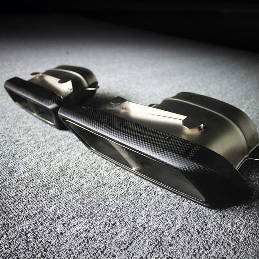 Mercedes Benz C63 AK Style Carbon Fibre Exhaust Tips (W205/C205/A205/S205) - Twenty Two Tuning Exhaust Tips