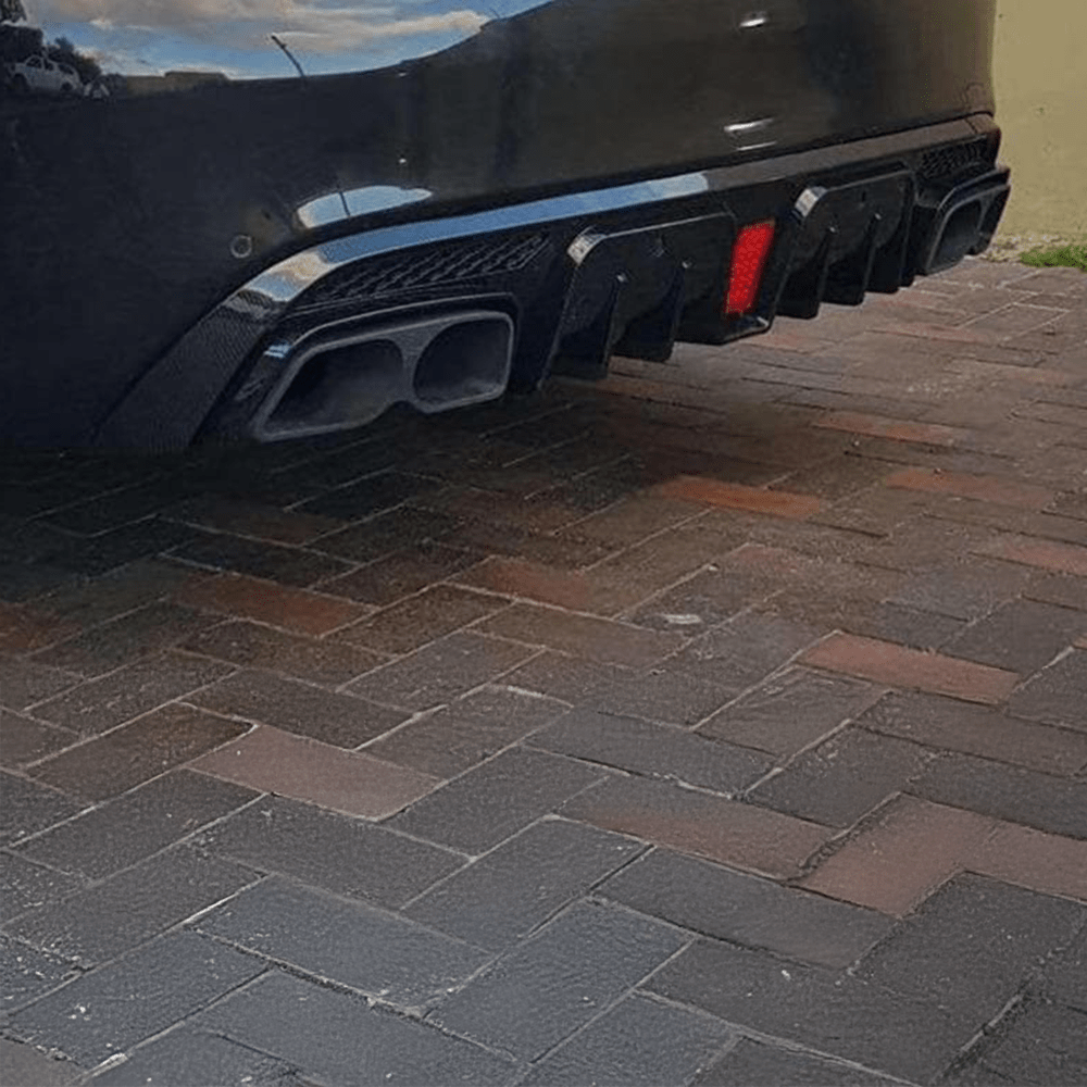 Mercedes Benz C63 (W205/S205) BRABUS Style Gloss Black Rear Diffuser And Exhaust Tips - Twenty Two Tuning Rear Diffuser