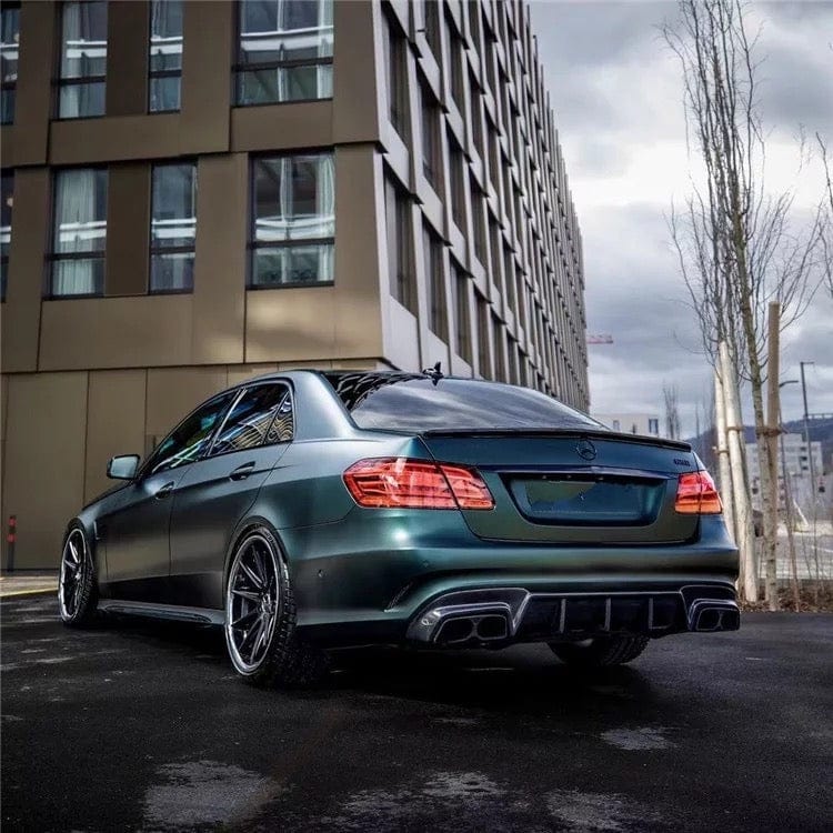 thumbnail interactive-video image 1 of V-Style Carbon Fiber Rear Diffuser For 2010-2013 Mercedes W212 E-Class Sedan AMG 1 of 5