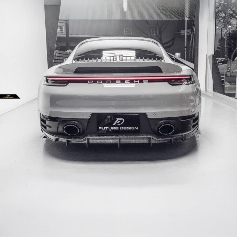 Porsche Carrera/Targa/Convertible (992/911) Future Design Carbon Fibre Rear Diffuser - Future Design Rear Diffuser