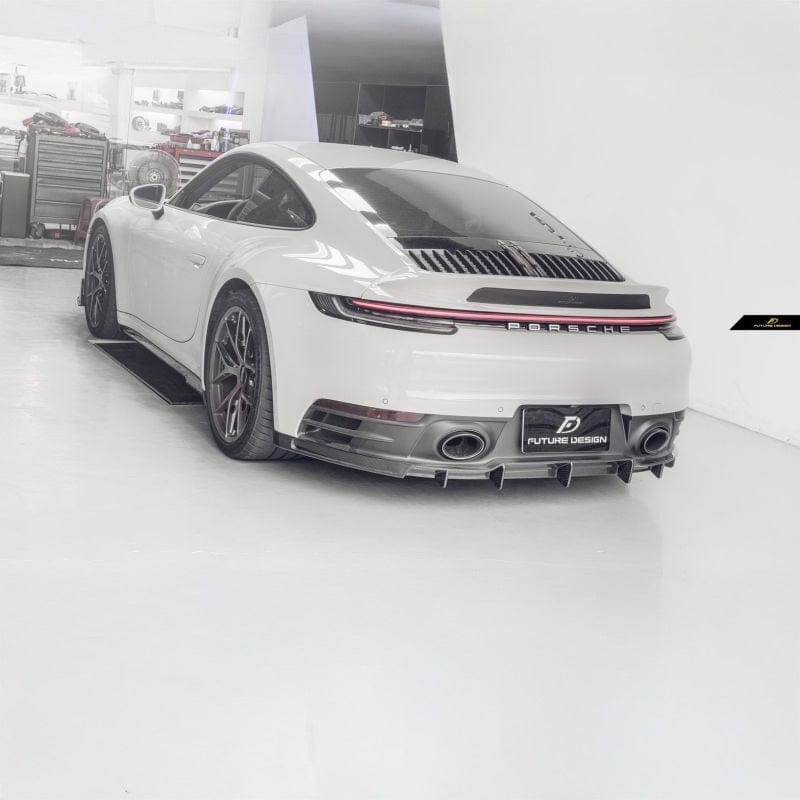 Porsche Carrera/Targa/Convertible (992/911) Future Design Carbon Fibre Rear Diffuser - Future Design Rear Diffuser