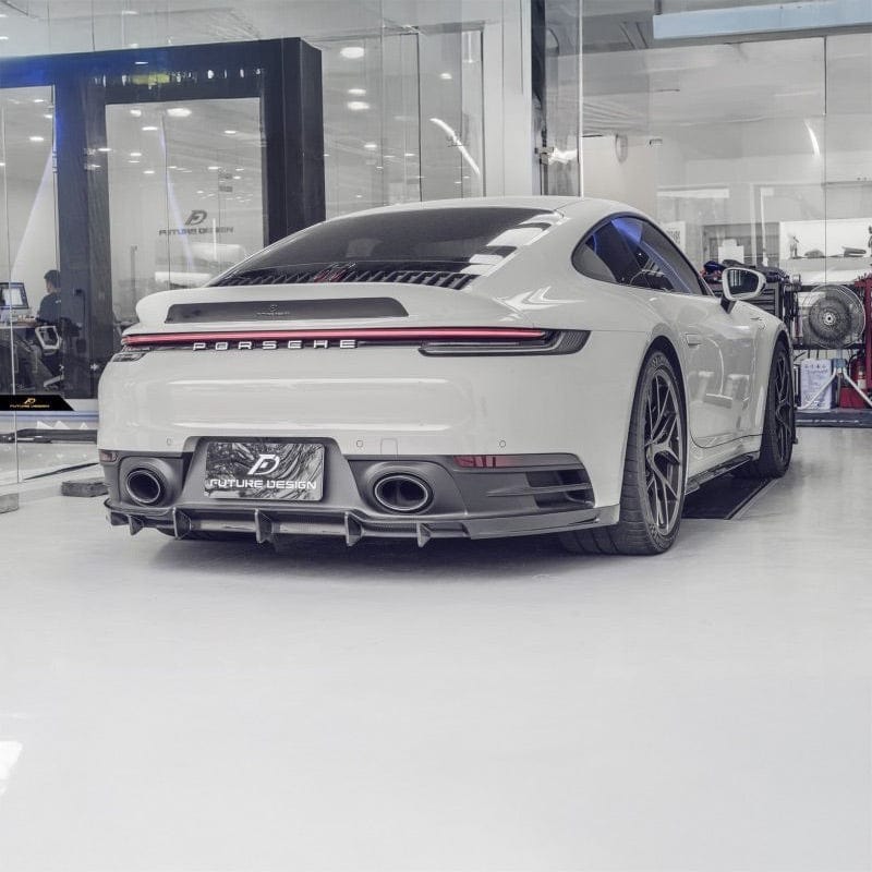 Porsche Carrera/Targa/Convertible (992/911) Future Design Carbon Fibre Rear Diffuser - Future Design Rear Diffuser