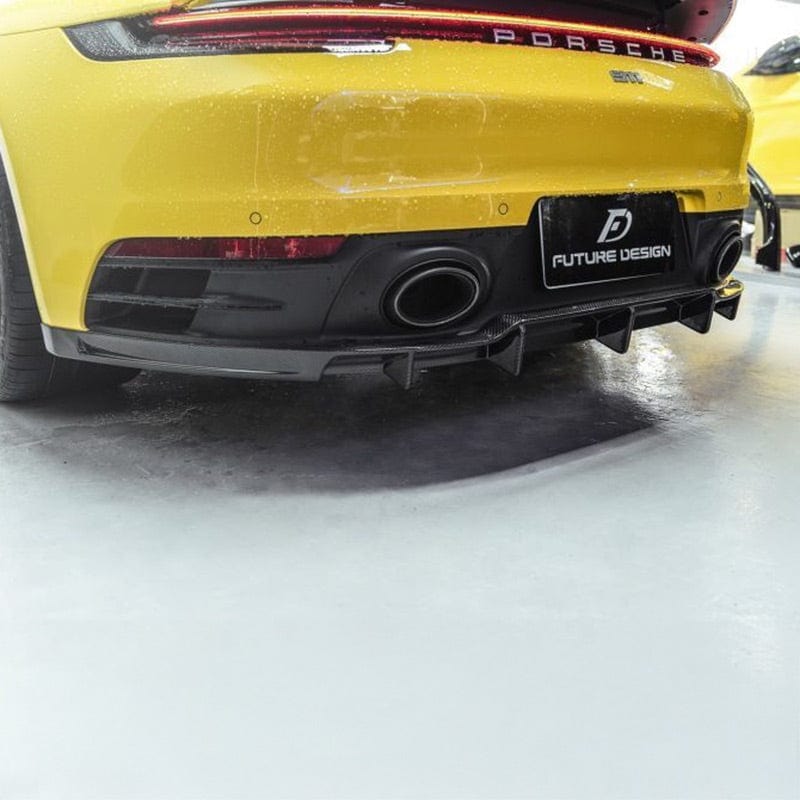 Porsche Carrera/Targa/Convertible (992/911) Future Design Carbon Fibre Rear Diffuser - Future Design Rear Diffuser