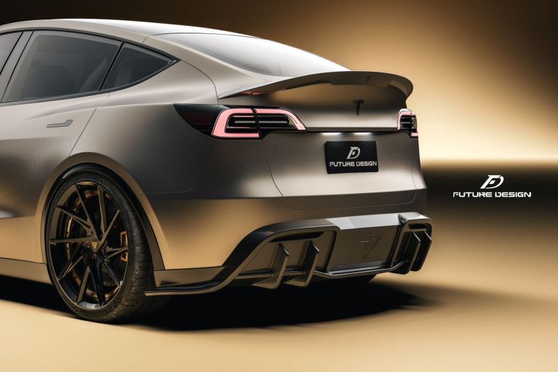 Tesla Model Y Future Design V2 Carbon Fibre Rear Trunk Spoiler