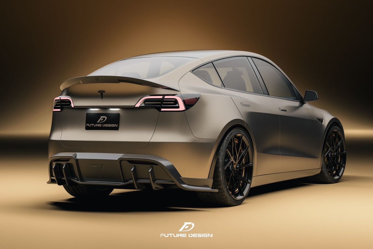 Tesla Model Y Future Design V2 Carbon Fibre Rear Trunk Spoiler