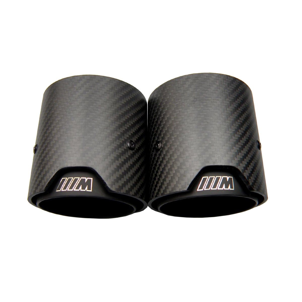 BMW M2/M3/M4/M5/M6 (F87/F80/F82/F83/F10/F06/F12/F13) Black M Performance Carbon Fibre Exhaust Tips - Designed in the M Performance Styling for the M Series BMW Models These exhaust tips are a combination of either a Matt Carbon, or Gloss Carbon Shell finished with High-Temperature Gloss Black Paint Finish with a laser-etched M Logo creating a stunning finish to all M Series BMW Models. 