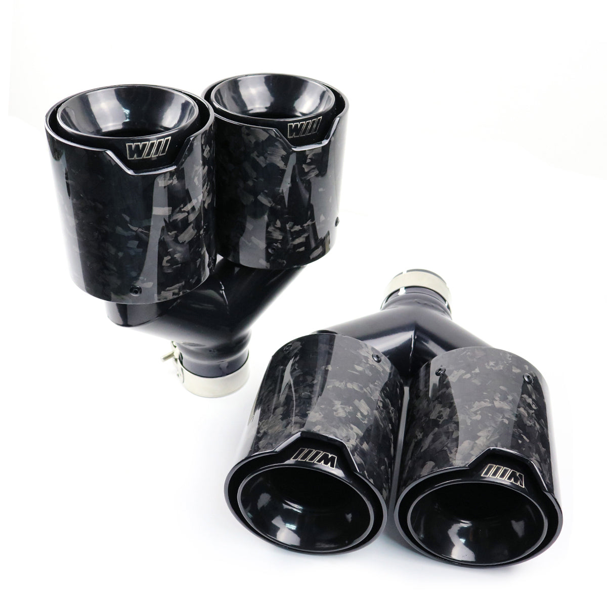 BMW Dual Black M Performance Style Forged Carbon Fibre Exhaust Tips