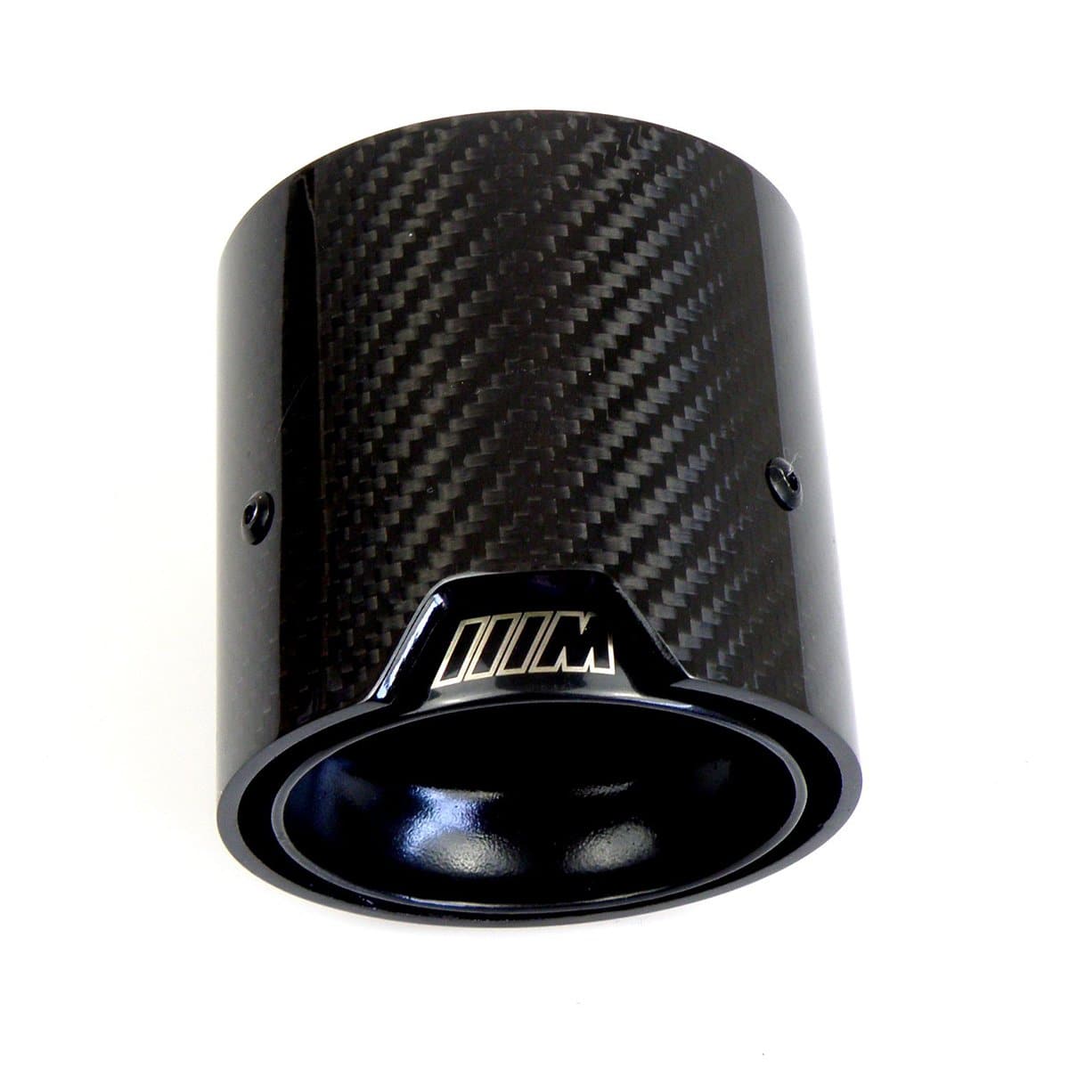 BMW M2/M3/M4/M5/M6 (F87/F80/F82/F83/F10/F06/F12/F13) Black M Performance Carbon Fibre Exhaust Tips - Designed in the M Performance Styling for the M Series BMW Models These exhaust tips are a combination of either a Matt Carbon, or Gloss Carbon Shell finished with High-Temperature Gloss Black Paint Finish with a laser-etched M Logo creating a stunning finish to all M Series BMW Models. 