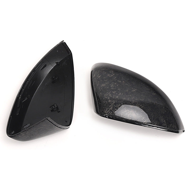 Audi A3/S3/RS3 Forged Carbon Fibre Mirror Covers - High-quality Forged Carbon Fibre Composite and ABS Plastic & designed as a print carbon effect. It is used in the car, not only practical but also beautiful. This Carbon Fibre Mirror Covers your car's bumper to protect your car from scratches and damage.