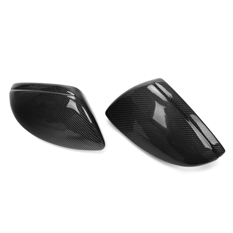 Audi A7/S7 and RS7 C8 Replacement Carbon Fibre Mirror cover - Manufactured using 2*2 Carbon Fibre weave with an ABS Plastic base to produce a perfect fitment to your A7 S7 RS7, Audi. This product is the standard for aftermarket changes, taking your body coloured or satin silver mirror covers to that sleeker look with genuine carbon fibre mirror covers. 
