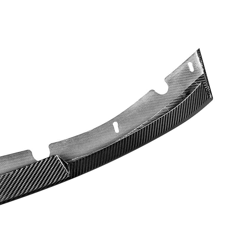 BMW G80 M3 M Performance Style Carbon Fibre Front Lip Spoiler - Manufactured from 100% Carbon Fibre to be a perfect fit for the G80 M3 Models. taking inspiration from the masters of performance parts BMW with this M Performance front lip spoiler you will be able to add a unique touch to your new BMW G80 M3. 