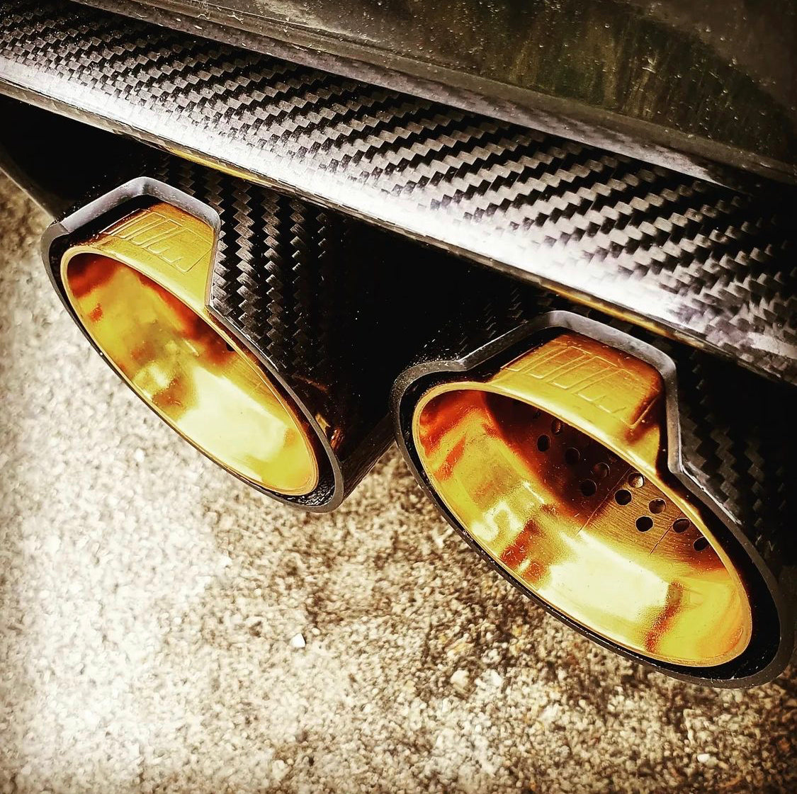 BMW M6 (F06/F12/F13) Gold M Performance Style Carbon Fibre Exhaust Tips