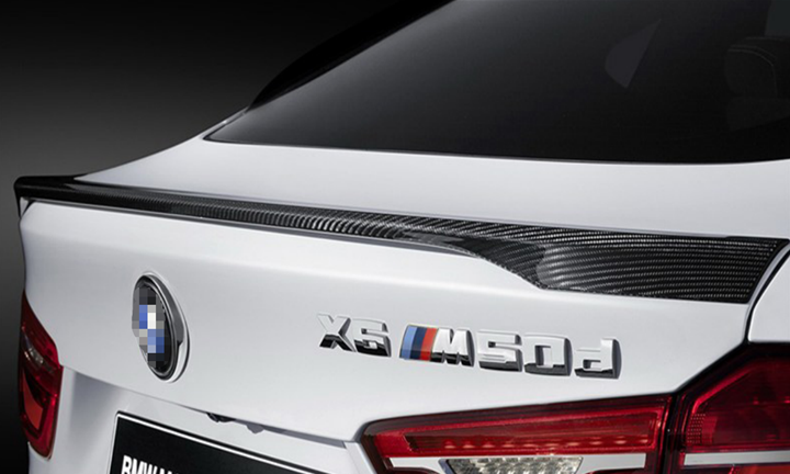 BMW X6/X6M F16/F86 M Performance Style Carbon Fibre Rear Spoiler - Inspired by BMW's own M Performance Styling for the X6 and X6M models. This product brings a new look to the rear of your X6 BMW, with the rounded feature making your X6 more aerodynamic with added downforce to the rear end. 