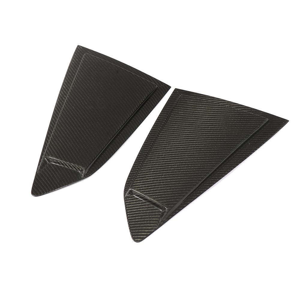 Chevrolet Camaro Carbon Fibre Rear Window Vent Trims - Inspired by the Racing style of this car, these rear window trims increase aerodynamics and increase the presence of your Camaro while on the road. Manufactured from 2*2 Carbon Fibre Weave with FRP, these Window Trims are Robust and Durable to any speed that the Camaro can achieve. 
