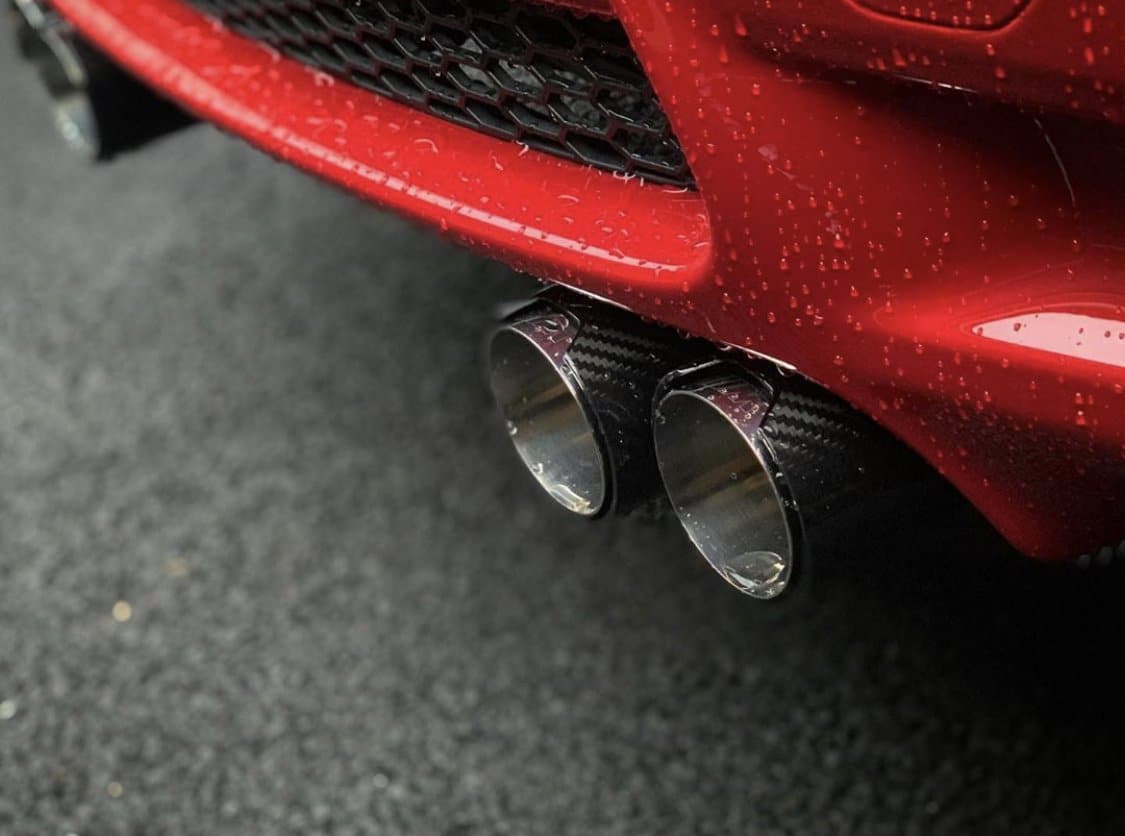 BMW E9X M3 Carbon Fibre M Performance Exhaust Tips - Manufactured with 304 Stainless Steel and Real Carbon Fibre to give the M Performance style on your E90/E92/E93 M3 Model. We have designed this product from the ground up to be a perfect fit for the M3 Models, whether you have a diffuser or not. We are so sure about this product that we offer a 12-month warranty