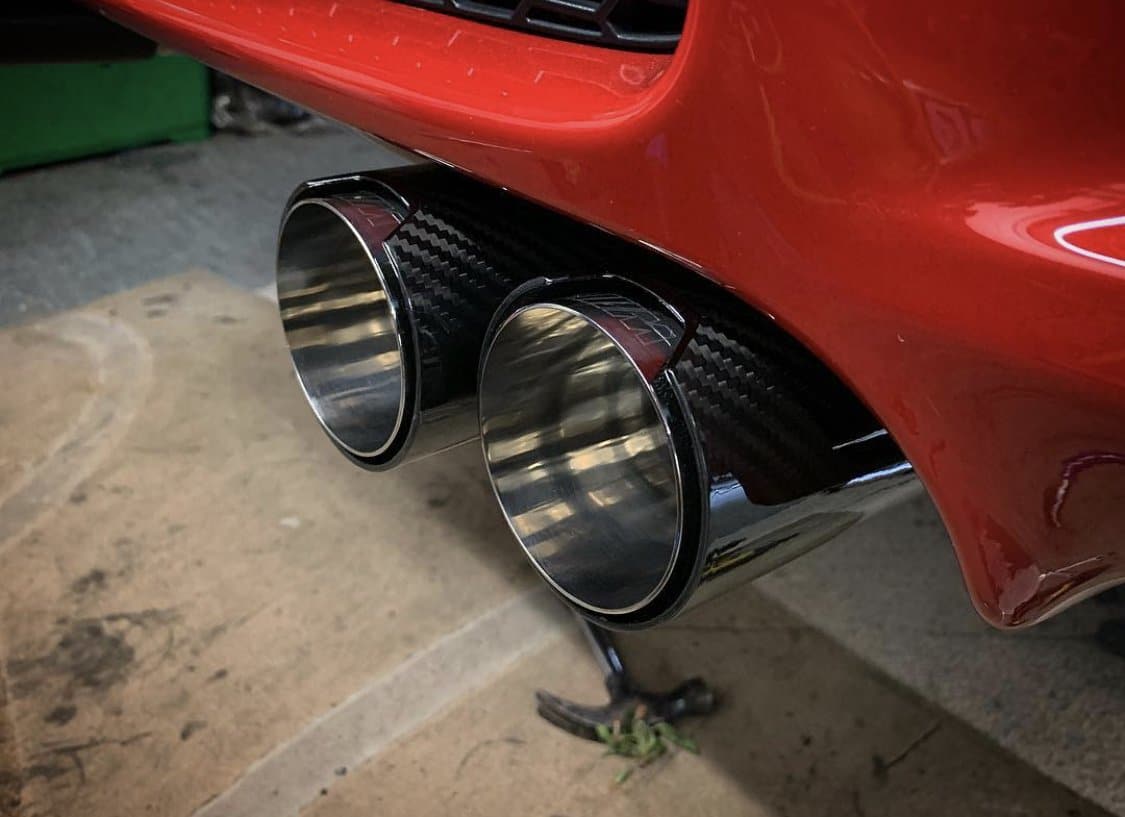 BMW E9X M3 Carbon Fibre M Performance Exhaust Tips - Manufactured with 304 Stainless Steel and Real Carbon Fibre to give the M Performance style on your E90/E92/E93 M3 Model. We have designed this product from the ground up to be a perfect fit for the M3 Models, whether you have a diffuser or not. We are so sure about this product that we offer a 12-month warranty