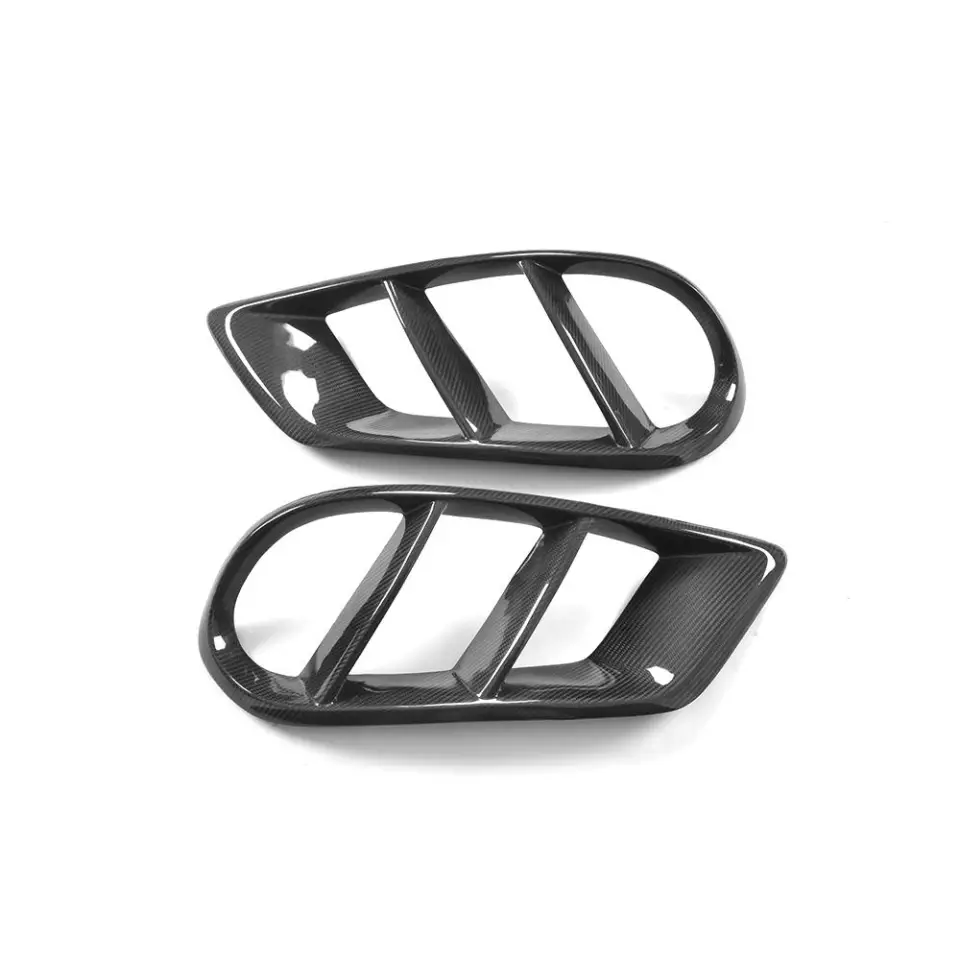  Mercedes Benz C-Class/C43 A205/C205/W205/S205 Carbon Fibre Front Fog Vents - This product is a customised product for the C Class AMG Line Mercedes Models, manufactured from 2*2 Carbon Fibre weave with FRP to produce a stunning depth to the front bumper of your W205 C Class Model. 