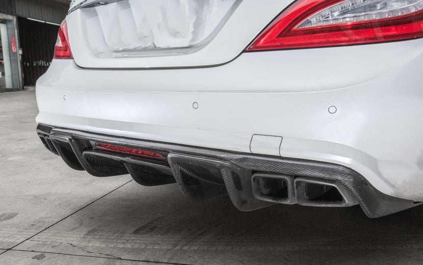  Mercedes Benz CLS63 (W218) Renntech Style Carbon Fibre Rear Diffuser - Manufactured from 2*2 Carbon Fibre Weave. this Renntech Styling Inspired Carbon Fibre Rear Diffuser is the perfect addition to any CLS63 Model owner that wants to add more aggression to this already aggressive car. The Renntech styling is a truly unique package that is recognised by everyone in the Mercedes Community.