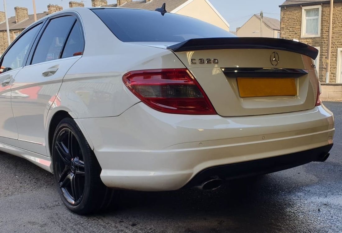 Mercedes Benz C-Class/C63 W204/C204 Coupe & Saloon Vorsteiner Style Carbon Fibre Rear Trunk Spoiler - Inspired by the Vorstiener styling for the W204 Models, this product brings added aggression to the rear of the C Class Models between 2008-2014, manufactured from 2*2 Carbon Fibre with FRP to produce a Robust and Durable Spoiler for your C-Class Mercedes.