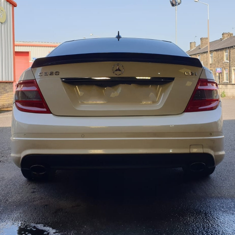 Mercedes Benz C-Class/C63 W204/C204 Coupe & Saloon Vorsteiner Style Carbon Fibre Rear Trunk Spoiler - Inspired by the Vorstiener styling for the W204 Models, this product brings added aggression to the rear of the C Class Models between 2008-2014, manufactured from 2*2 Carbon Fibre with FRP to produce a Robust and Durable Spoiler for your C-Class Mercedes.