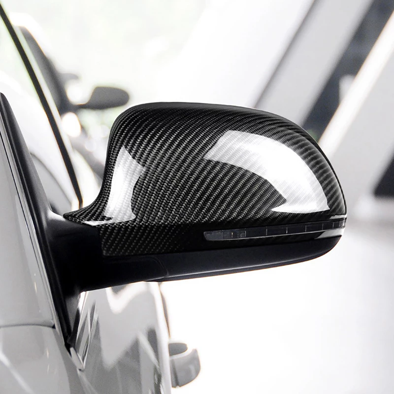 Audi A4/S4 and RS4 B8 Replacement Carbon Fibre Mirror cover - Manufactured using 2*2 Carbon Fibre weave with an ABS Plastic base to produce a perfect fitment to your A4 S4 RS4, Audi. This product is the standard for aftermarket changes, taking your body coloured or satin silver mirror covers to that sleeker look with genuine carbon fibre mirror covers. 