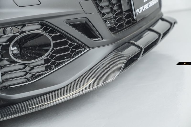 Audi RS5 (B9/B9.5) Future Design Carbon Fibre Front Lip Spoiler - Manufactured from Pre-preg carbon fibre and designed to fit the RS5 Sportback Models perfectly to transform the front end completely. 
