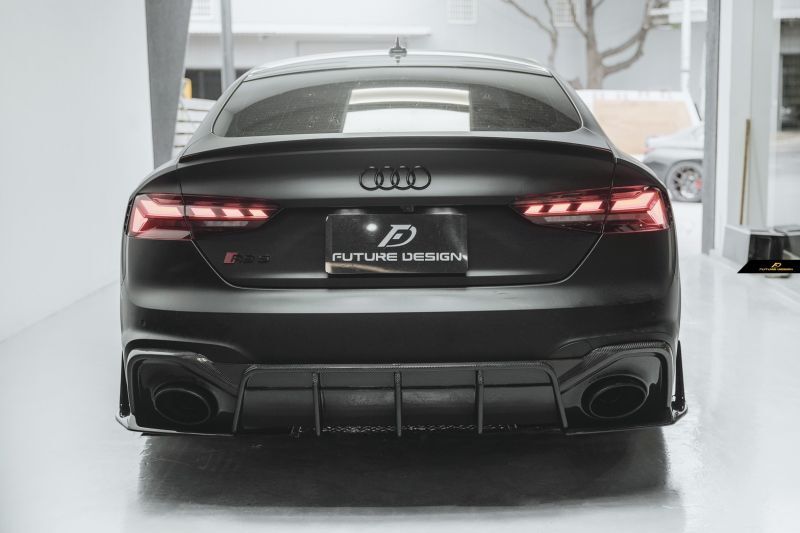 Audi RS5 (B9/B9.5) Future Design Carbon Fibre Rear Bumper Diffuser - Manufactured from Pre-preg carbon fibre and designed to fit the RS5 Sportback Models perfectly to transform the rear end completely. 