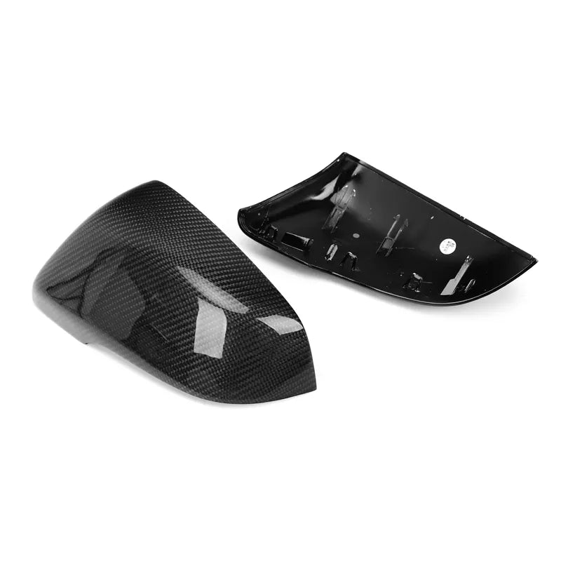BMW 1 Series (F40) OEM Style Replacement Carbon Fibre Mirror Covers - Manufactured from real carbon fibre with an abs plastic base to ensure an OEM fit every time. This product replaces the existing body-coloured or silver mirror covers that the F40 1 Series BMW comes with for an OEM M Performance Upgrade.